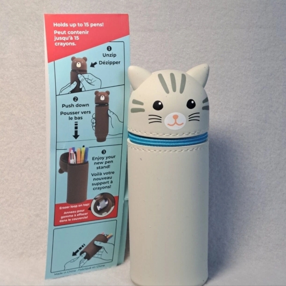 Legami 2 in 1 Soft Silicone Pencil Case – Kawaii Kitty